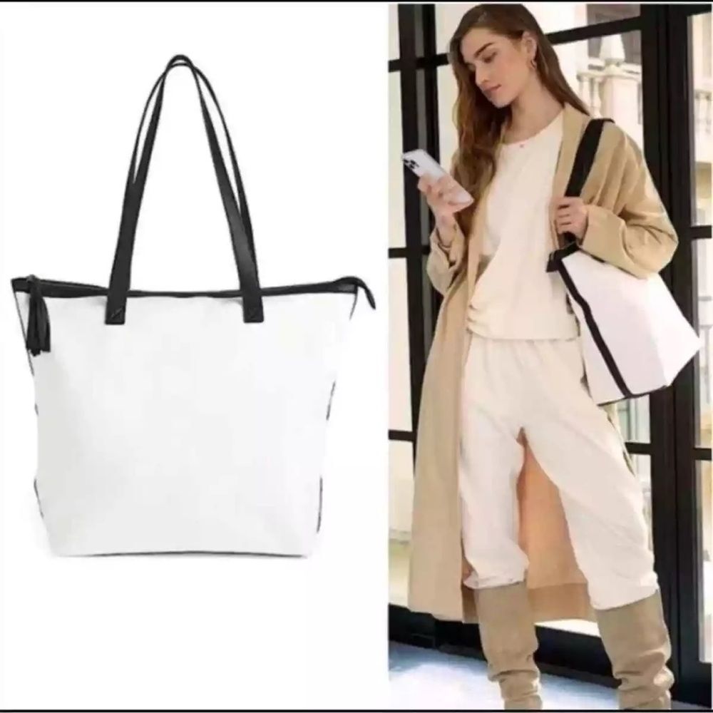 Walter Baker Carly Bag Classic Canvas and Vegan Leather Tote Womens Casual #24